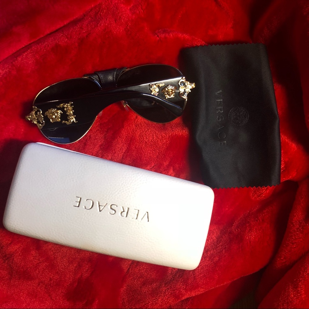 Gold Versace aviators